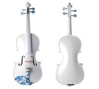 Violin 4/4 Full Size Solid Wood Violin Kit Ebony Fittings With Shoulder Rest Case Bow Bridge(White)