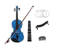 Violin 4/4 Popularize Beginner Set Lesson Blue Violin Solid Wood Maple Panel Fiddle With Accessory (Color : Violin Set)