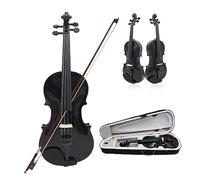 Violin 4/4 Popularize Fiddle Maple Panel For Beginners Black Violin Suit Music Lesson Study (Color : Violin)
