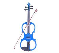 Violin 4/4 Size Electric Violin Full Basswood Fiddle Stringed Instrument W/Case Cable Fittings Silent (Color : Blue)