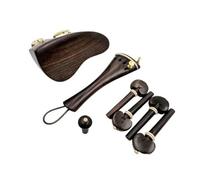 violin accessories 1 Set Ebony Wood Violin Accessories Parts Fittings 4/4 Tailpiece+Tuning Pegs+Endpins+Chin Rest(Color:Ebony 4)
