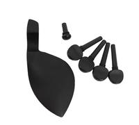 violin accessories 1 Set Of Stained BK Solid Wood Violin Tailpiece + Tuning Pegs Chin Rest Knobs Tail Pins Violin Accessories 4/4 3/4 1/2 1/4 1/8 (Size : 1 4)