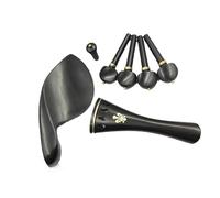 violin accessories Complete Set Of Ebony Violin Accessories 4/4 4/3 1/2/ 1/8 1/10 Pegs Tailpiece Chin Tail Post (Size : Style 5)