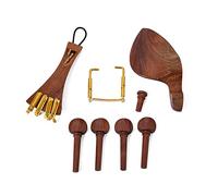 violin accessories for beginners Red Solid Wood Violin Parts Set Pegs Fine Tuners Tailpiece Chin Rest Chin Rest Clamp End Pin Tail For 4/4 Full Size Violin Violin Parts