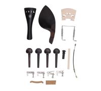 Violin Accessories Kit, 15-Piece 3/4 & 4/4 Set with Ebony Metal Tailpiece, Replacement Parts for Violinists, Beginners to Professionals