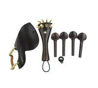 Violin Accessories Parts Complete Set Of Violin Parts Ebony Accessories 4/4 Size Chin Rest Tailpiece Nails Tuning Pegs(7)