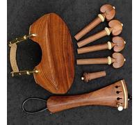 Violin Accessories Rosewood Whole Set Accessories For Violins 4/4 Pegs Tailpiece Gut Finetuner Chinrest With Clamp(Violin parts 2)
