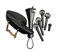 violin accessories Violin 4/4 Ebony Complete Set Of Accessories Tuning Pin/tailpiece/chin Rest/tail Post Installation Fine Adjustment Tail Rope Chin Wire Ebony 4 (Color : E5)