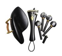 violin accessories Violin 4/4 Ebony Complete Set Of Accessories Tuning Pin/tailpiece/chin Rest/tail Post Installation Fine Adjustment Tail Rope Chin Wire Ebony 4 (Color : G7)