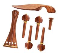 violin accessories Violin Set 7Pcs/Set 3/4 4/4 Chinrest Tailpiece Tunning Pegs Endpin Rosewood Inlaid Boxwood
