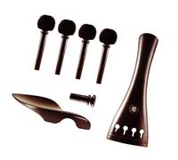 violin accessories Violin Tailpiece 4 Tuning Pegs For 4/4 Violin Ebony Violin Tailpiece Violin Parts Accessories(Color:Hill Style)