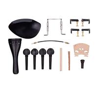 Violin Accessory Kit 4/4 Full Size with Chin Rest Clamp, Tailpiece, 4 Tuning Pegs, 4 Fine Tuners, Maple Bridge, Spruce Sound Post, Tailgut Violin for Improving Sound Quality