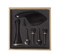 Violin Accessory Wooden 4/4 Ebony Tailpiece Chin Rest Tuning Pegs End Pin Set Classic Modelling for Violinist or Violin Lovers