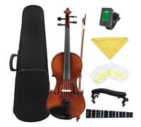 Violin Acoustic Violin 4/4 1/4 1/8 Violino Spruce Vintage Color Violin With Case Bow Strings Shoulder Rest Tuner Cloth (Color : 1/4 Set2)