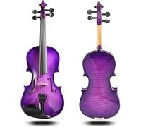 Violin Acoustic Violin Purple Violin Suitable For Beginner Exam Practice Violin (Size : 1/2),Purple,45295