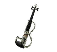 Violin Advanced Electric Art Violin BK And White Solid Wood Silent Violin Full Size 4/4 Ebony Fittings Parts