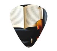 Violin And Book Exceptional Guitar Pick â€“ Single-Side Full-Print, Abs Material Plectrum â€“ Diverse Thickness For Varied Music Experience â€“ Ideal For Guitars And Ukuleles,Guitar Pick,