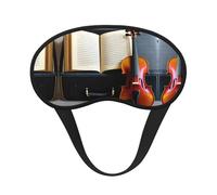 Violin and Book Print Blackout Sleep Mask - Side Sleeper Eye Cover, Soft Comfort, Perfect for Travel, Meditation