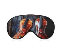 Violin and Cello Sleep Mask for Women Men, Soft Eye Mask with Adjustable Strap for Sleeping, Light Blocking Travel Blindfold for Nap Comfortable Eye Cover for Home Office