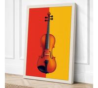 Violin Bold Geometry Canvas Wall Art Print 30x20 Inch