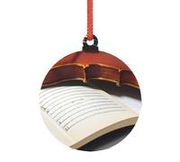 Violin Book Christmas Married Ornament, Modern Acrylic Alternative to Versatile Christmas Ornaments
