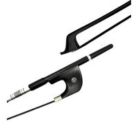 Violin Bow 1pcs 4/4 3/4 1/2 New Upright Double Bass Bow Black Carbon Fiber Stick White/black Horsehair Horsetail Ebony Frog(Type 7)
