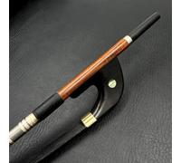Violin Bow 1pcs Germany Style Profession Pernambuco Wood 3/4 Upright Double Bass Bow Silver Mound(Black horsetail)