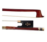 Violin Bow 4/4 Fiddle Bow White Horsehair Ebony W/Fleur-de-lis Inlay