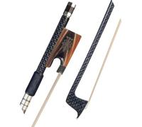 Violin Bow 4/4 Fiddle/Violin Bow Carbon Fiber Silver Silk Braided W/Ox Horn Frog Fast Response