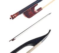 Violin Bow 4/4 Violin Fiddle Bow Baroque Style Carbon Fiber Veneer Round Stick Well Balanced Smooth Playing