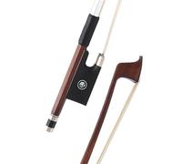 Violin Bow Brazilian wood round bar violin bow natural horsetail hair violin bow beginner practice professional grade bow(3/4 full length 69CM)