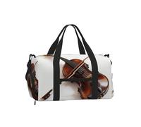 Violin Bow Cross Sports Duffel Bag with Shoe Compartment-Lightweight Gym Weekender for Men Women, Waterproof Travel Tote with Wet Pocket