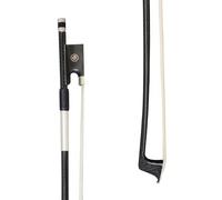 Violin Bow Ebony White Horsehair Silver Black Carbon Fiber 4/4 Violin Bow
