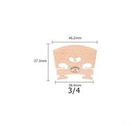 Violin Bridge, Full Size 4/4, 3/4, 1/2, 1/4, 1/8, 1/10, 1/16, Precisions-Cut Maple Wood, Adjustable Fit for String Tension Stability, Professional & Student Use(3/4 size)