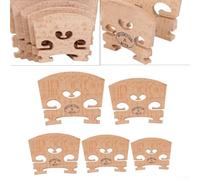 Violin Bridge Replacement Pack 10 Pieces for 4/4 3/4 1/2 1/4 1/8 Violins Natural Wood Construction for Acoustic Performance (4/4)