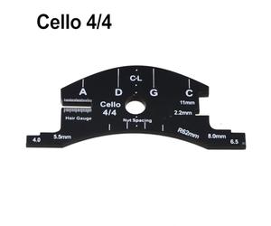Violin Bridge Template for Violin, Cello and Double Bass | Multifunctional Luthier Tool for Measuring String Height and Chord Distance | Repair and Setup Aid, Full Size 4/4 3/4 1/2 Models Compatible