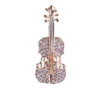 Violin Brooch | Violet Crystal Brooch Pins For Women - Sparkling Music Instrument Brooch Rhinestone Dress Pins Fashion Jewelry Birthday Gift For Mom Aunt