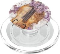 Violin Butterflies Music Lover Vintage Violin Flower PopSockets PopGrip for MagSafe