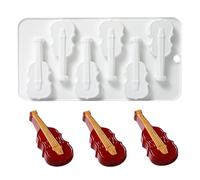 Violin Candy Mold,Violin Patterns And Molds,6 Cavity Guitar Violin Instrument Shaped Silicone Mold - Music Guitar Mold Cake Toppers Rock Cupcake Topper For Kids Birthday Party Musician