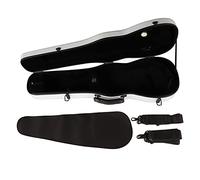 Violin Carrying Case, Standard Size Strong Violin Hard Case with 2 Straps Thickened Lining Carbon Fiber with Hygrometer for Replacement (Ceramic White)