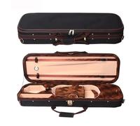 Violin Case 4/4 3/4 1/2 1/4 1/8 Black Foam Square Violin Box With Hygrometer Violin Accessary Professional violin case(BK gold,1/2)