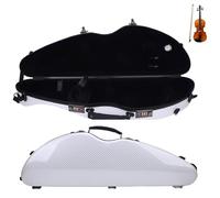 Violin Case 4/4 Full Size, Carbon Fiber Hard Violin Case with Hygrometer, 4/4 Full Size Violin Box Case Includes Security Lock and Detachable Straps