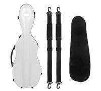 Violin Case 4/4 Violin Carbon Fiber Box Advanced White Thick Grid Shell Moisture Meter with Hygrometer Backpack Strap