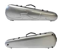 Violin Case 4/4 Violin Hard Case Frosted Fiddler Backpack Composite Carbon Fiber Box Triangle With Double Shoulder(Silver)