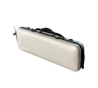 Violin Case Carbon Fiber 4/4 Size Multicolor Available With Sheet Music Bag Code Lock Waterproof Lightweight(White Stripes)