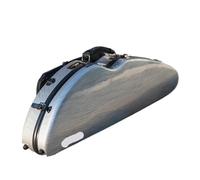 Violin Case Carbon Fiber 4/4 Size Widened Triangular Multicolor Available With Sheet Music Bag Code Lock(Silver Gray)
