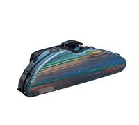 Violin Case Carbon Fiber 4/4 Size Widened Triangular Multicolor Available With Sheet Music Bag Code Lock(Rainbow)