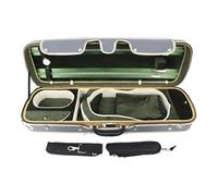 Violin Case Rectangle Violin Case Plywood & Gray Imitation Leather+Green Belt For 4/4 3/4 1/2 1/4 1/8 Violin(Size 3 4)