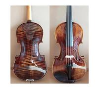 Violin Cashew Paint Flame Handmade Violin 4/4 Retro Dark Brown Maple Violin Professional Musical Instrume