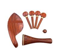Violin Chin Rest 1 Set 4/4 Violin Rosewood Tailpiece+Tuning Pegs+Endpins+Chin Rest/Chin Holder Fiddler Accessories Parts Fittings(Color 2)